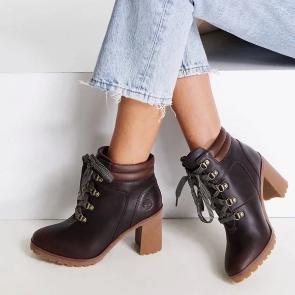 Timberland Women's Brown Allington Heeled Ankle Boots - Picture 3 of 10